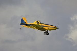 Small airplane flying