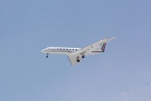 Small airplane flying