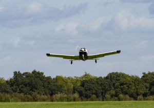 Small airplane landing