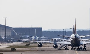 Airplanes on runway